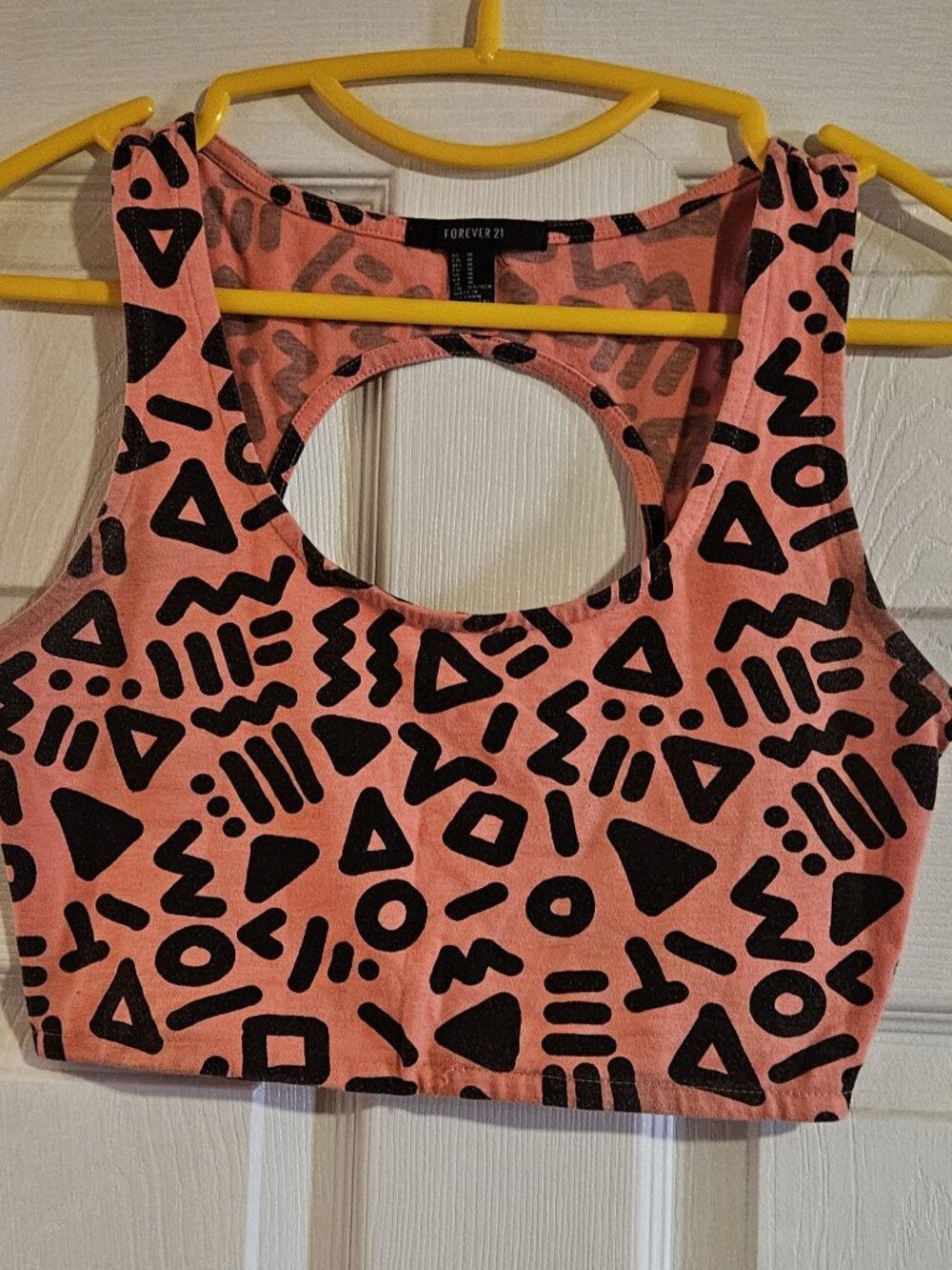 Women's Patterned Athletic Crop Top - Size M